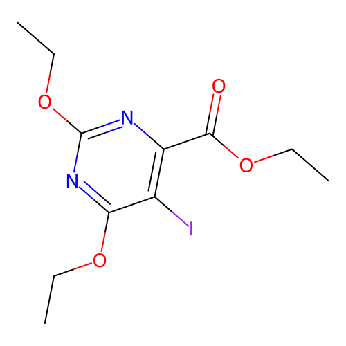Ethyl 2,6-diethoxy-5-iodopyrimidine-4-carboxylate structure