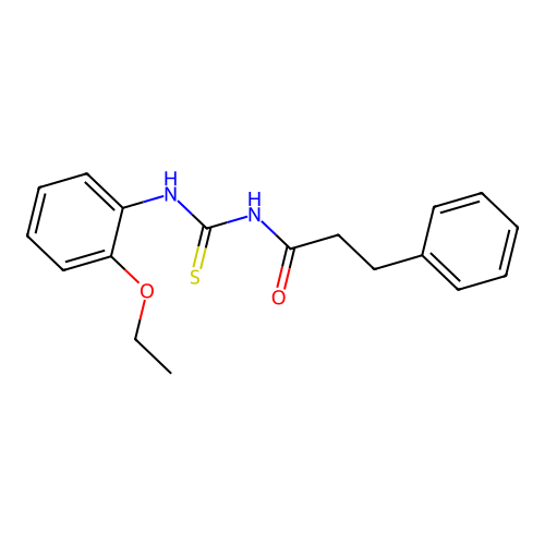 N-[(2-ethoxyphenyl)carbamothioyl]-3-phenylpropanamide structure