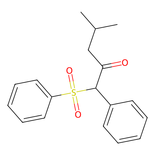 1-(Benzenesulfonyl)-4-methyl-1-phenylpentan-2-one structure