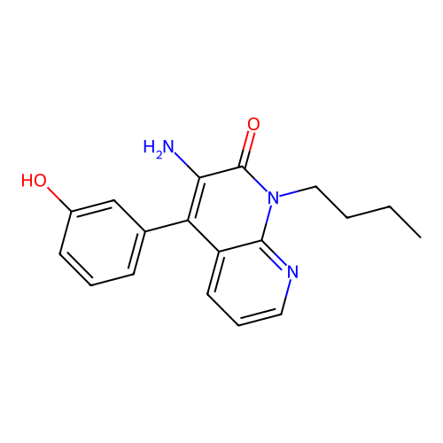1,8-Naphthyridin-2(1H)-one, 3-amino-1-butyl-4-(3-hydroxyphenyl)- structure