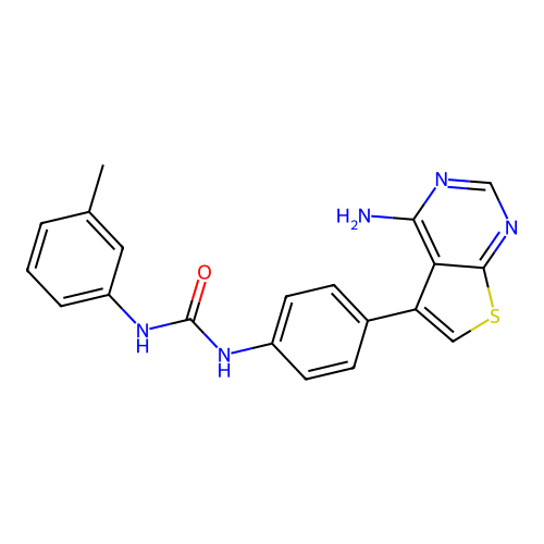 1-[4-(4-Aminothieno[2,3-d]pyrimidin-5-yl)phenyl]-3-(3-methylphenyl)urea structure