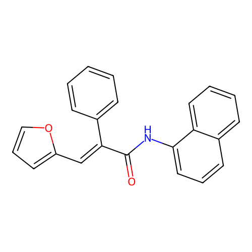 3-(furan-2-yl)-N-naphthalen-1-yl-2-phenylprop-2-enamide structure