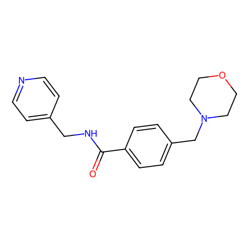 4-(morpholin-4-ylmethyl)-N-(pyridin-4-ylmethyl)benzamide structure