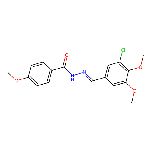 N'-(3-chloro-4,5-dimethoxybenzylidene)-4-methoxybenzohydrazide structure