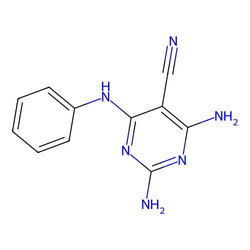 2,4-Diamino-6-anilino-5-pyrimidinecarbonitrile structure