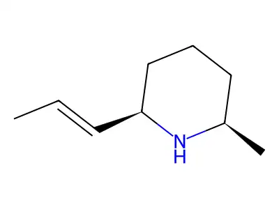 (2R,6R)-2-methyl-6-prop-1-enylpiperidine structure