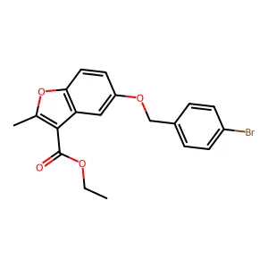Ethyl 5-[(4-bromophenyl)methoxy]-2-methyl-1-benzofuran-3-carboxylate structure