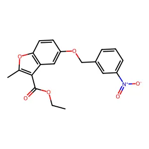 Ethyl 2-methyl-5-[(3-nitrophenyl)methoxy]-1-benzofuran-3-carboxylate structure