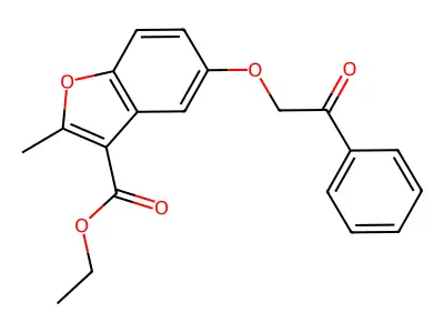 Ethyl 2-methyl-5-(2-oxo-2-phenylethoxy)-1-benzofuran-3-carboxylate structure