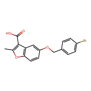 5-[(4-Bromophenyl)methoxy]-2-methyl-1-benzofuran-3-carboxylic acid structure