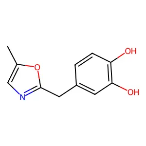4-((5-Methyloxazol-2-yl)methyl)benzene-1,2-diol structure