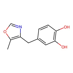 4-((5-Methyloxazol-4-yl)methyl)benzene-1,2-diol structure