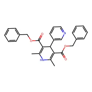 Dibenzyl 2',6'-dimethyl-1',4'-dihydro-3,4'-bipyridine-3',5'-dicarboxylate structure