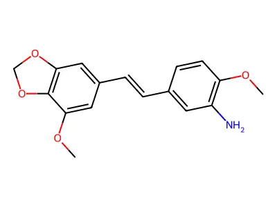 2-Methoxy-5-[2-(7-methoxy-1,3-benzodioxol-5-yl)ethenyl]aniline structure