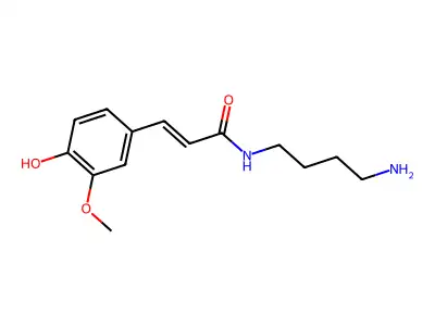 N-(4-aminobutyl)-3-(4-hydroxy-3-methoxyphenyl)prop-2-enamide structure