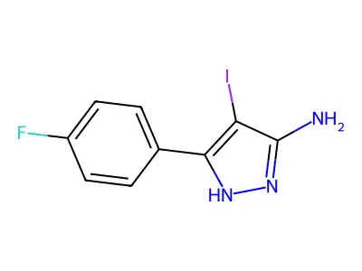 5-(4-fluorophenyl)-4-iodo-1H-pyrazol-3-amine structure
