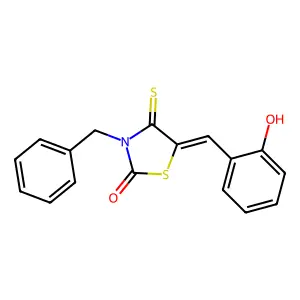 (Z)-3-benzyl-5-(2-hydroxybenzylidene)-4-thioxothiazolidin-2-one structure