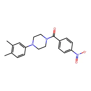 4-(3,4-Dimethylphenyl)piperazinyl 4-nitrophenyl ketone structure