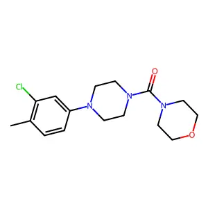 4-(3-Chloro-4-methylphenyl)piperazinyl morpholin-4-yl ketone structure