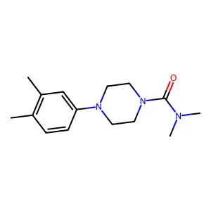 4-(3,4-dimethylphenyl)-N,N-dimethylpiperazine-1-carboxamide structure