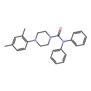 4-(2,4-dimethylphenyl)-N,N-diphenylpiperazine-1-carboxamide structure