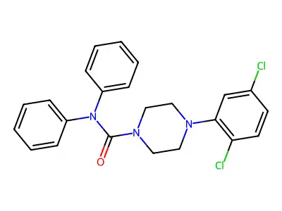 4-(2,5-dichlorophenyl)-N,N-diphenylpiperazine-1-carboxamide structure