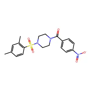 1-(2,4-Dimethylbenzenesulfonyl)-4-(4-nitrobenzoyl)piperazine structure
