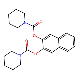3-Piperidylcarbonyloxy-2-naphthyl piperidinecarboxylate structure