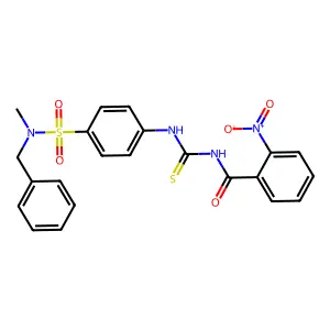 N-[[4-[benzyl(methyl)sulfamoyl]phenyl]carbamothioyl]-2-nitrobenzamide structure