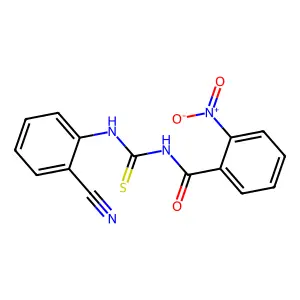 N-[(2-氰基苯基)硫代氨基甲酰基]-2-硝基苯甲酰胺 structure