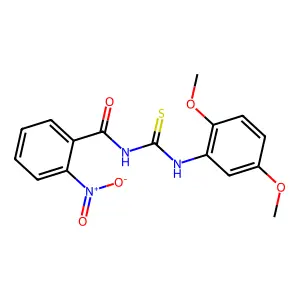N-[(2,5-dimethoxyphenyl)carbamothioyl]-2-nitrobenzamide structure