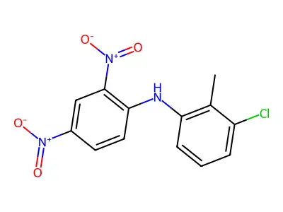 3-chloro-N-(2,4-dinitrophenyl)-2-methylaniline structure