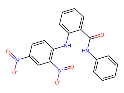 2-[(2,4-dinitrophenyl)amino]-N-phenylbenzamide structure