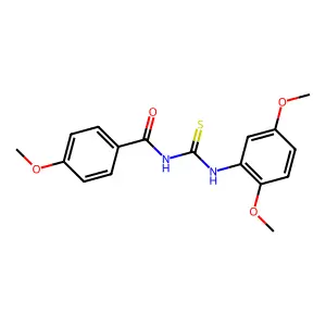 N-(2,5-dimethoxyphenyl)-N'-(4-methoxybenzoyl)thiourea structure