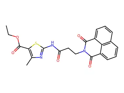 ethyl 2-{[3-(1,3-dioxo-1H-benzo[de]isoquinolin-2(3H)-yl)propanoyl]amino}-4-methyl-1,3-thiazole-5-carboxylate structure