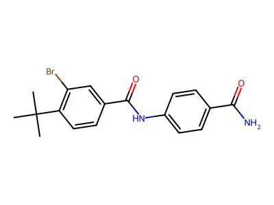 3-bromo-4-tert-butyl-N-(4-carbamoylphenyl)benzamide structure