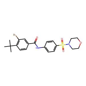 3-bromo-4-tert-butyl-N-[4-(4-morpholinylsulfonyl)phenyl]benzamide structure