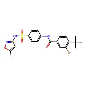 3-bromo-4-tert-butyl-N-{4-[(5-methyl-1,2-oxazol-3-yl)sulfamoyl]phenyl}benzamide structure