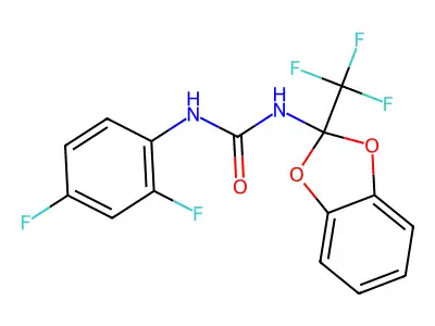 1-(2,4-Difluorophenyl)-3-[2-(trifluoromethyl)-1,3-benzodioxol-2-yl]urea structure