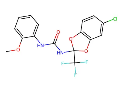 1-[5-Chloro-2-(trifluoromethyl)-1,3-benzodioxol-2-yl]-3-(2-methoxyphenyl)urea structure
