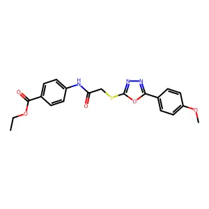 ethyl 4-[({[5-(4-methoxyphenyl)-1,3,4-oxadiazol-2-yl]sulfanyl}acetyl)amino]benzoate structure