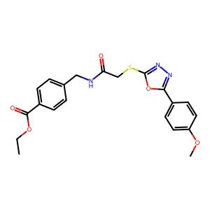 ethyl 4-{[({[5-(4-methoxyphenyl)-1,3,4-oxadiazol-2-yl]sulfanyl}acetyl)amino]methyl}benzoate structure