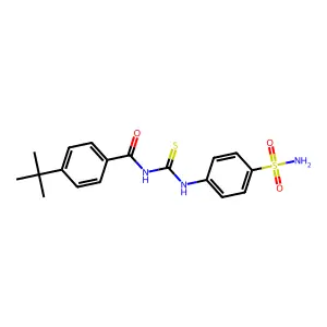 4-tert-butyl-N-[(4-sulfamoylphenyl)carbamothioyl]benzamide structure
