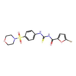 5-bromo-N-((4-(morpholinosulfonyl)phenyl)carbamothioyl)furan-2-carboxamide structure