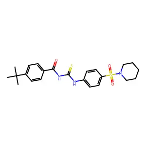 4-tert-butyl-N-[(4-piperidin-1-ylsulfonylphenyl)carbamothioyl]benzamide structure