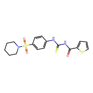 N-({[4-(1-piperidinylsulfonyl)phenyl]amino}carbonothioyl)-2-thiophenecarboxamide structure