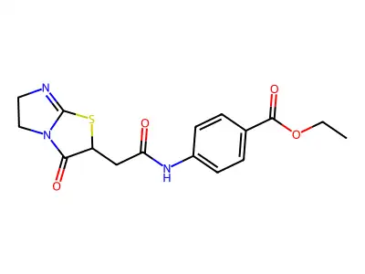 ethyl 4-{[(3-oxo-2,3,5,6-tetrahydroimidazo[2,1-b][1,3]thiazol-2-yl)acetyl]amino}benzoate structure