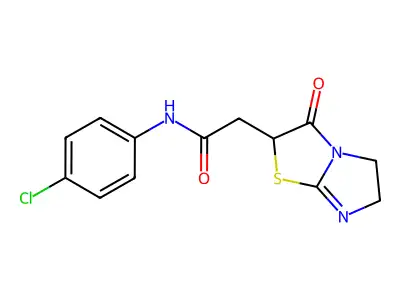 N-(4-chlorophenyl)-2-(3-oxo-2,3,5,6-tetrahydroimidazo[2,1-b][1,3]thiazol-2-yl)acetamide structure
