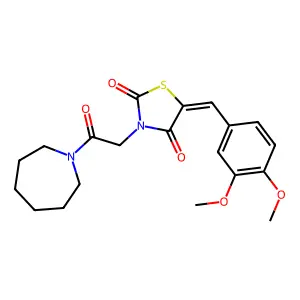 (5Z)-3-[2-(azepan-1-yl)-2-oxoethyl]-5-[(3,4-dimethoxyphenyl)methylidene]-1,3-thiazolidine-2,4-dione structure