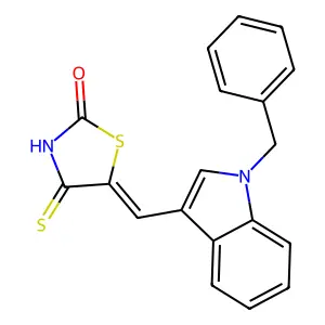 5-{[1-Benzylindol-3-yl]methylene}-4-thioxo-1,3-thiazolidin-2-one structure